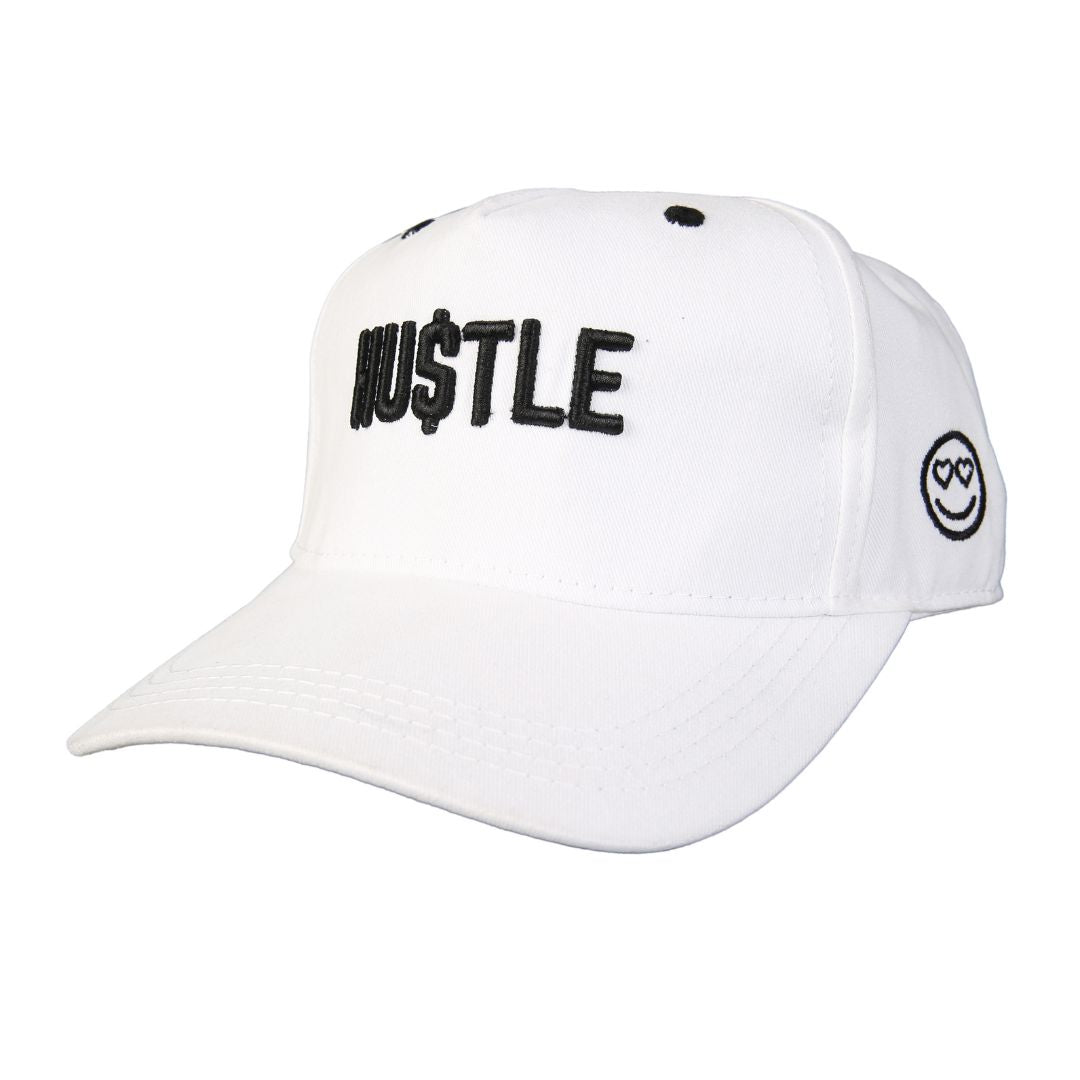 Hustle Baseball Cap in White (BB_WH_HSL)