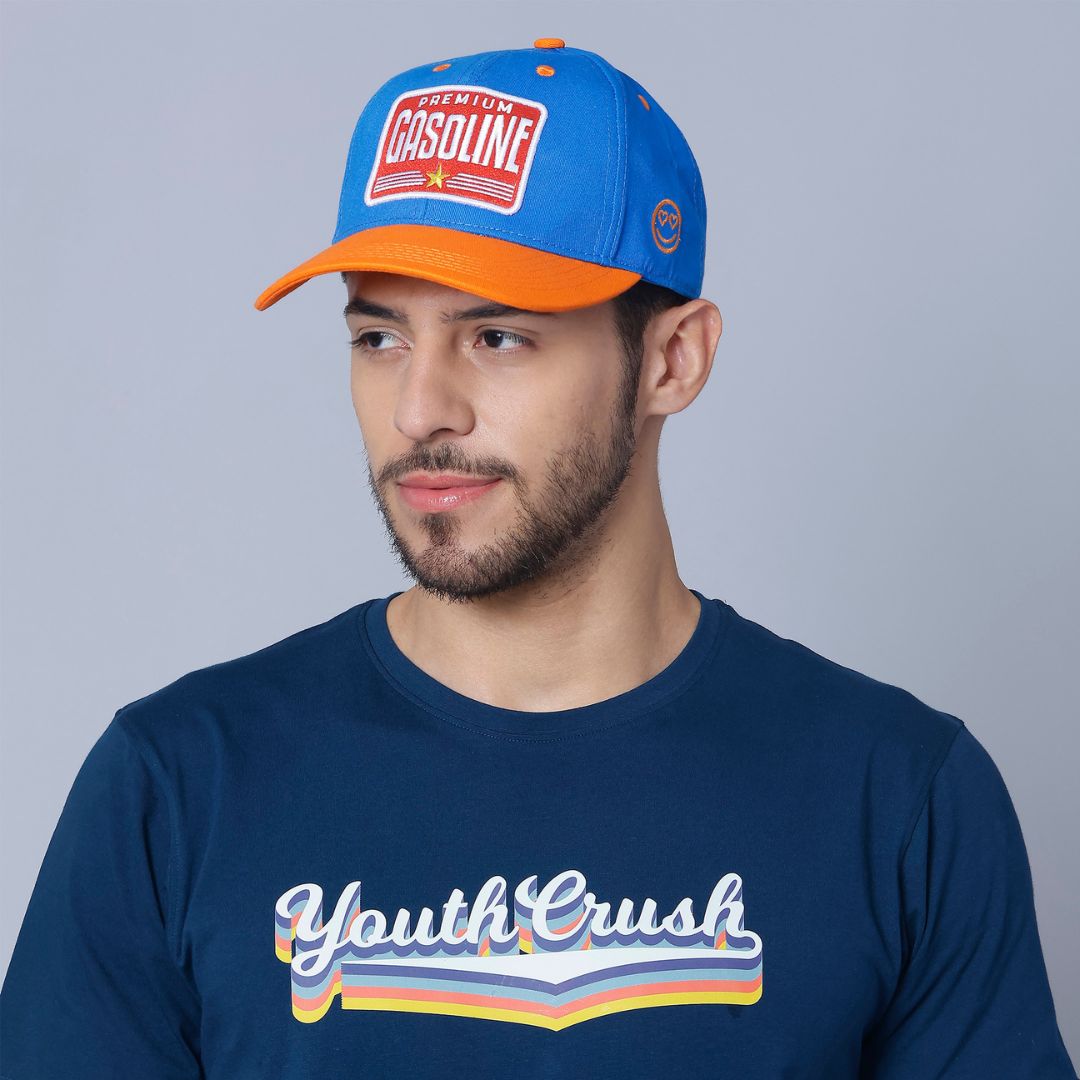 Premium Gasoline Baseball Cap in Orange & Blue (BB_OR-BLU_PG)