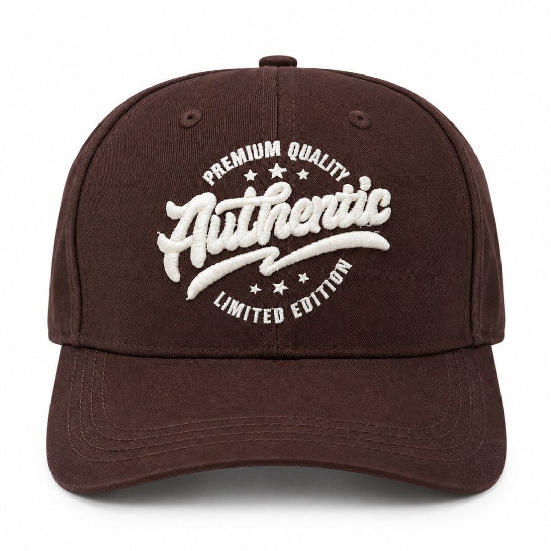 DROOP Men Brown Authentic Embroidered Structured Baseball Cap