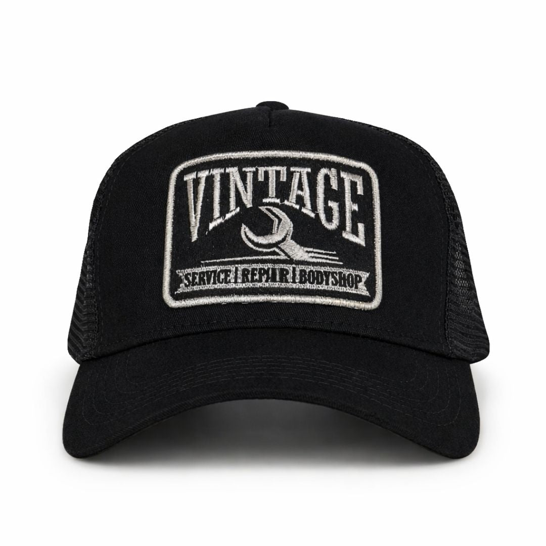 Vintage Trucker Cap in Black (TKR_BLK_VTG)