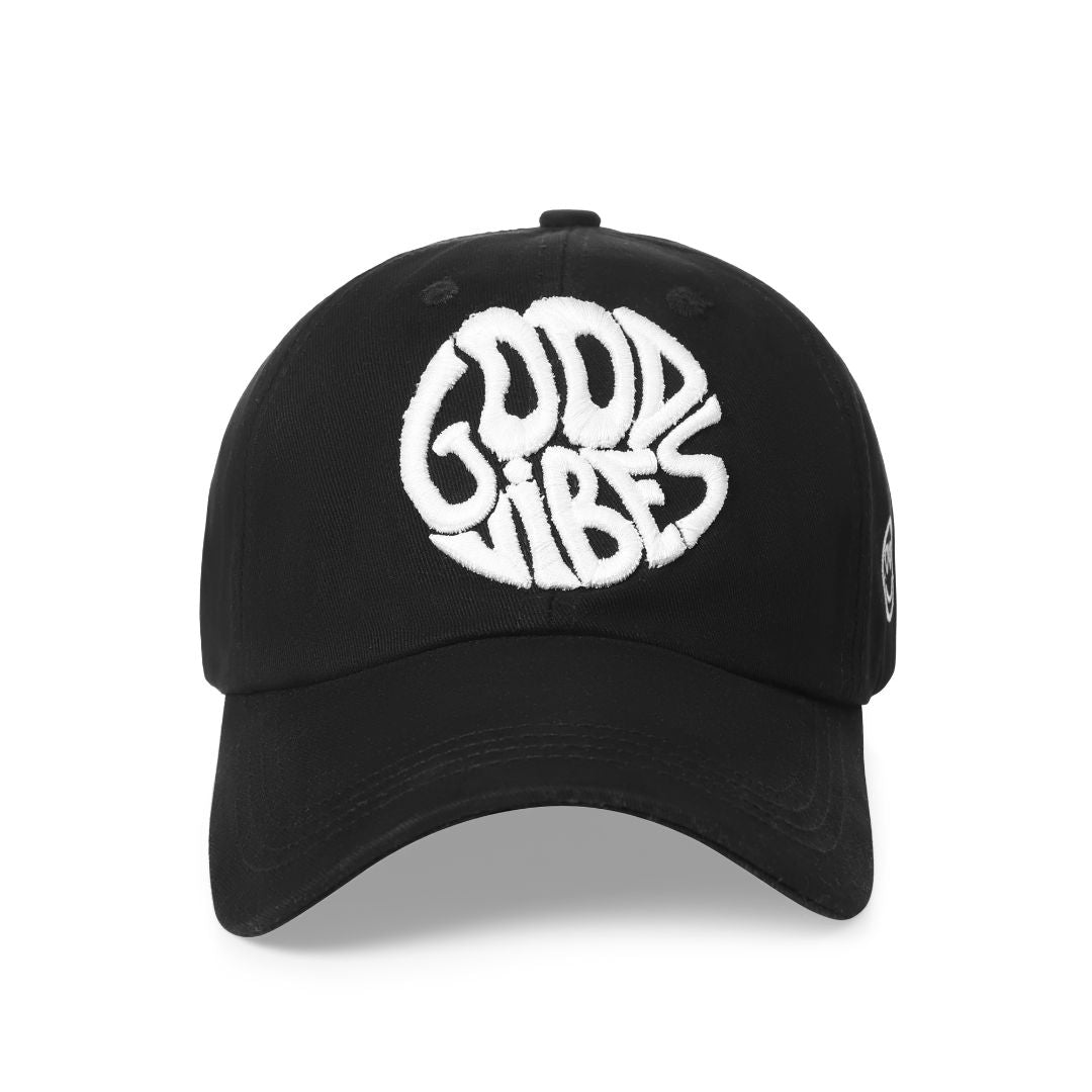 Good Vibes Baseball Cap in Black (BB_BLK_GV)