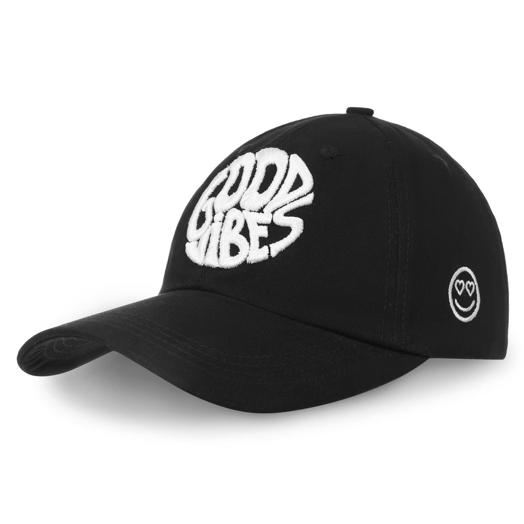 Good Vibes Baseball Cap in Black (BB_BLK_GV)
