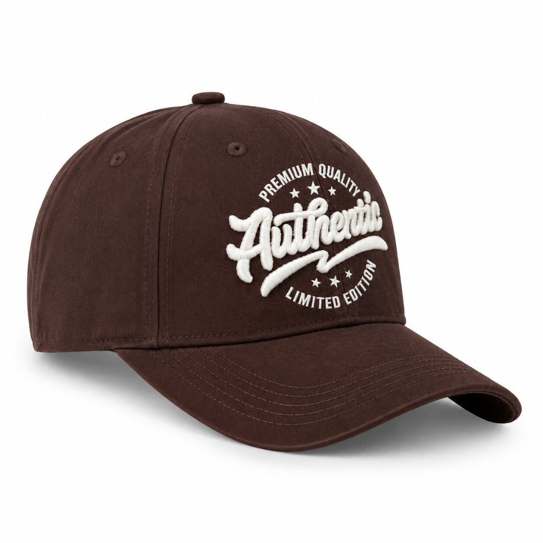 DROOP Men Brown Authentic Embroidered Structured Baseball Cap
