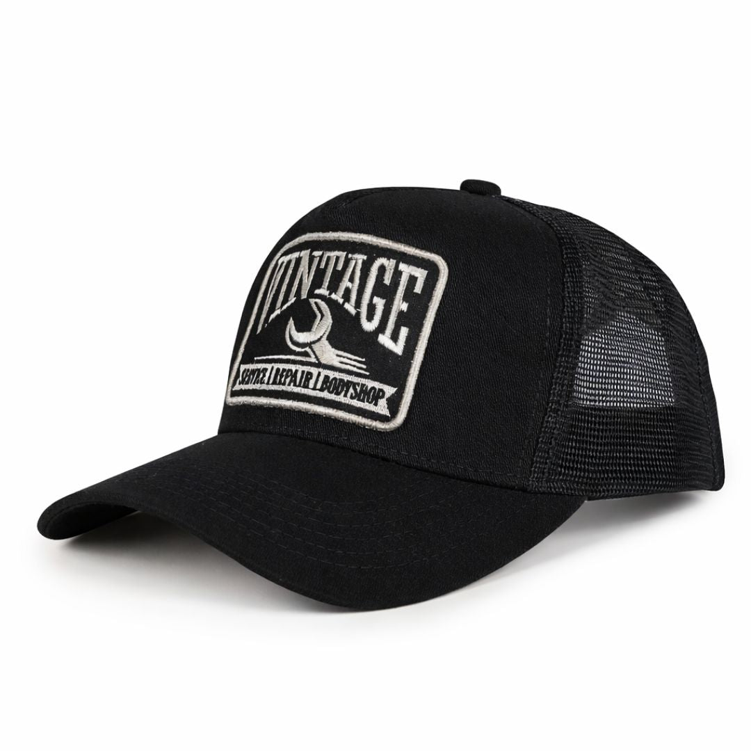 Vintage Trucker Cap in Black (TKR_BLK_VTG)