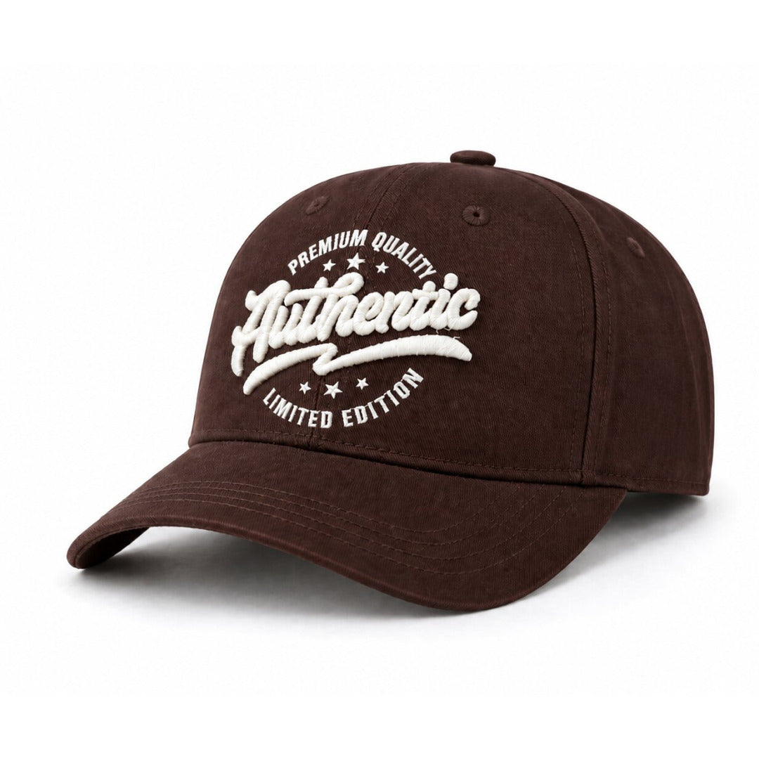 DROOP Men Brown Authentic Embroidered Structured Baseball Cap