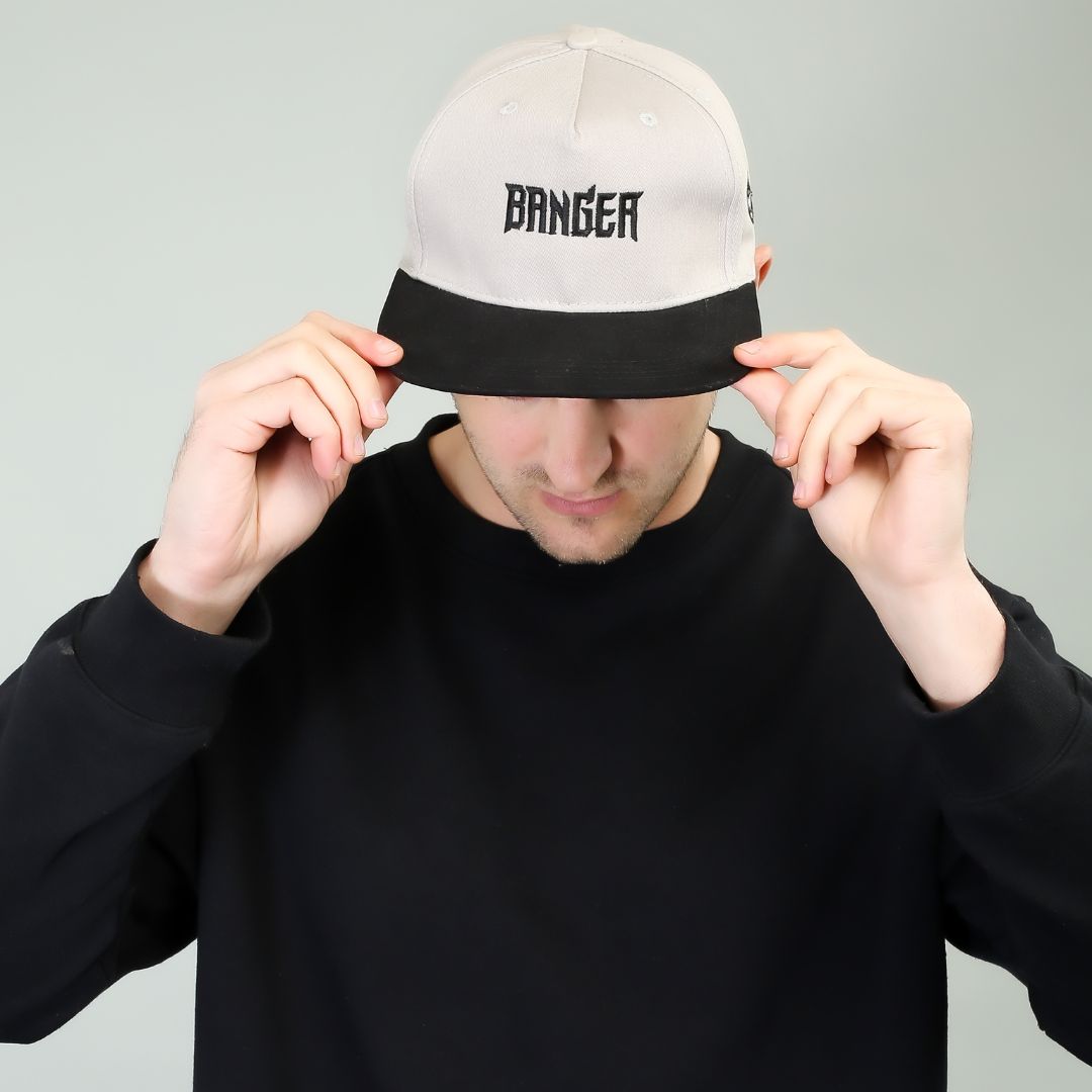 Banger HipHop Cap in Grey and Black (HH_BL-GR_BGR)