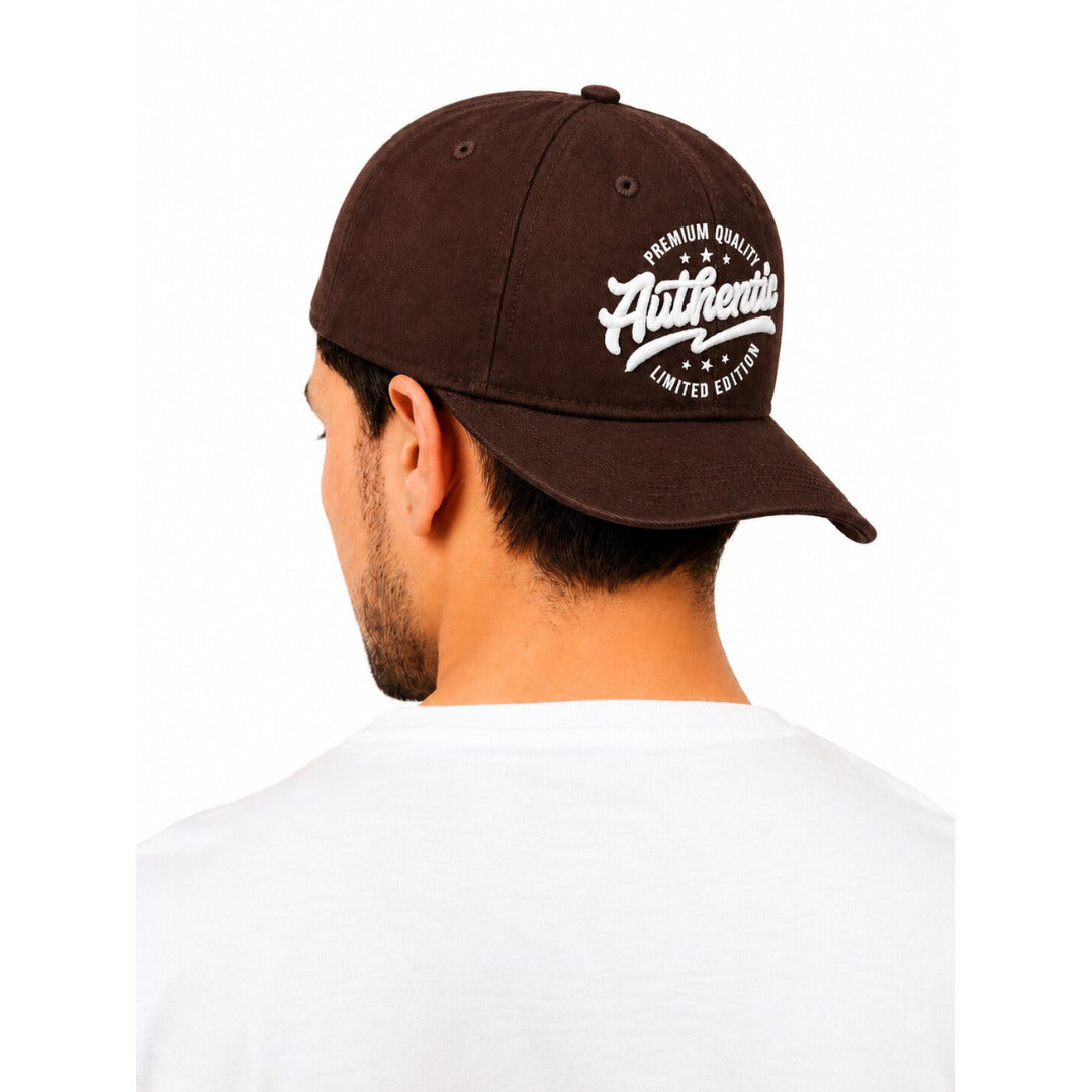 DROOP Men Brown Authentic Embroidered Structured Baseball Cap