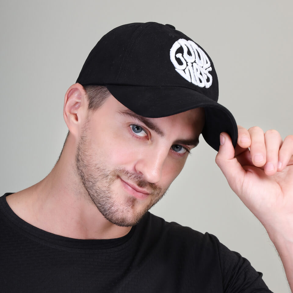 Good Vibes Baseball Cap in Black (BB_BLK_GV)