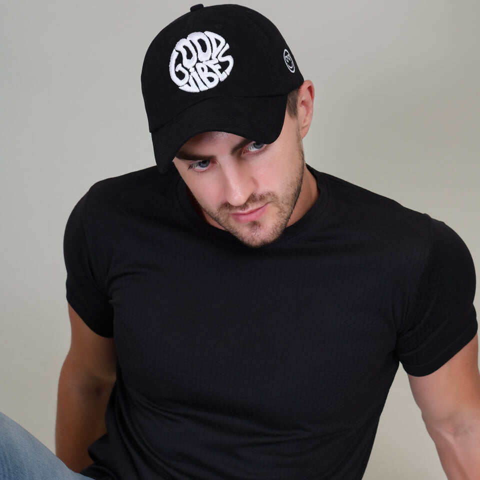 Good Vibes Baseball Cap in Black (BB_BLK_GV)