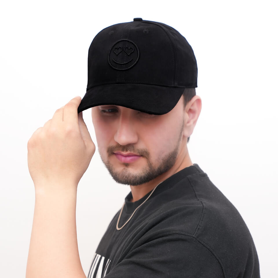 Smiley Baseball Cap in Black (BB_BLK_SMLY)