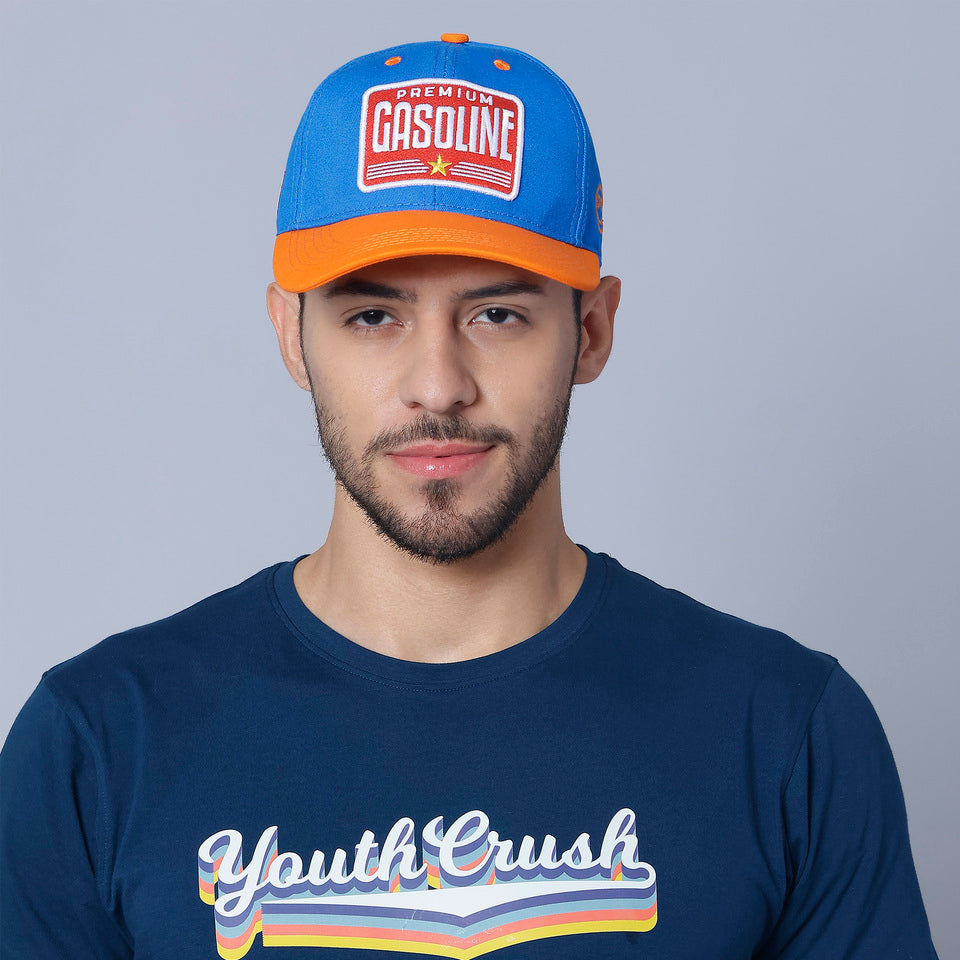 Premium Gasoline Baseball Cap in Orange & Blue (BB_OR-BLU_PG)
