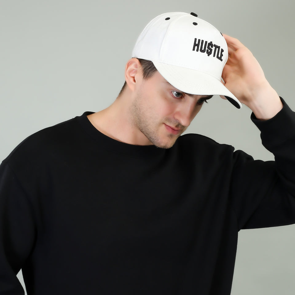 Hustle Baseball Cap in White (BB_WH_HSL)