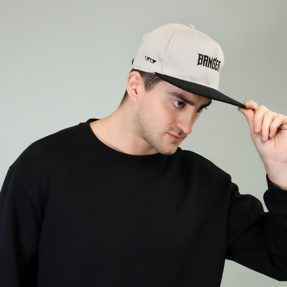 Banger HipHop Cap in Grey and Black (HH_BL-GR_BGR)