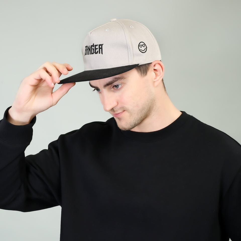 Banger HipHop Cap in Grey and Black (HH_BL-GR_BGR)