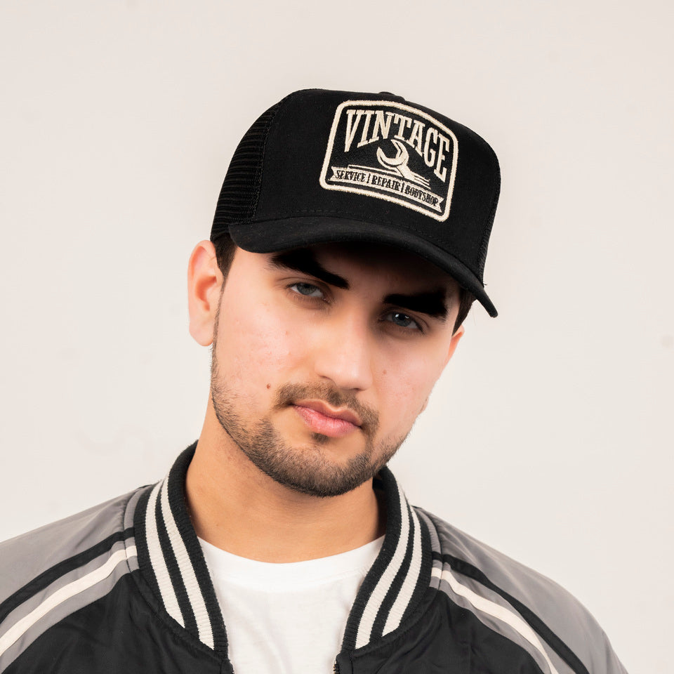 Vintage Trucker Cap in Black (TKR_BLK_VTG)